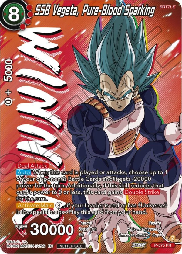 SSB Vegeta, Pure-Blood Sparking (Zenkai Series Tournament Pack Vol.7) (Winner) (P-575) [Tournament Promotion Cards] Supply