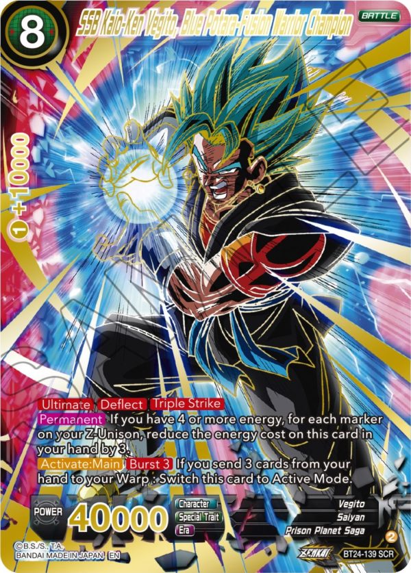 SSB Kaio-Ken Vegito, Blue Potara-Fusion Warrior Champion (BT24-139) [Beyond Generations] Cheap