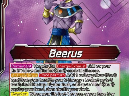 Beerus    Beerus, Pursuing the Power of the Gods (BT24-002) [Beyond Generations] For Discount