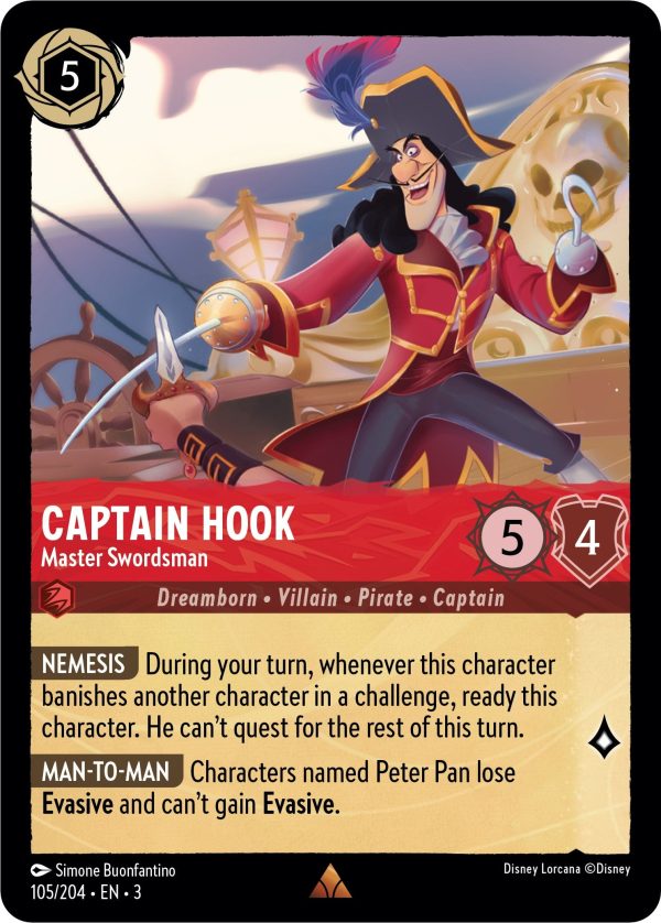 Captain Hook - Master Swordsman (105 204) [Into the Inklands] Cheap